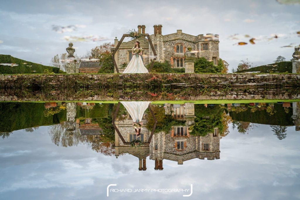 Mannington Hall Moat Reflection Bride