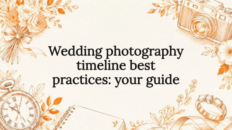 Decorative wedding timeline title card illustration