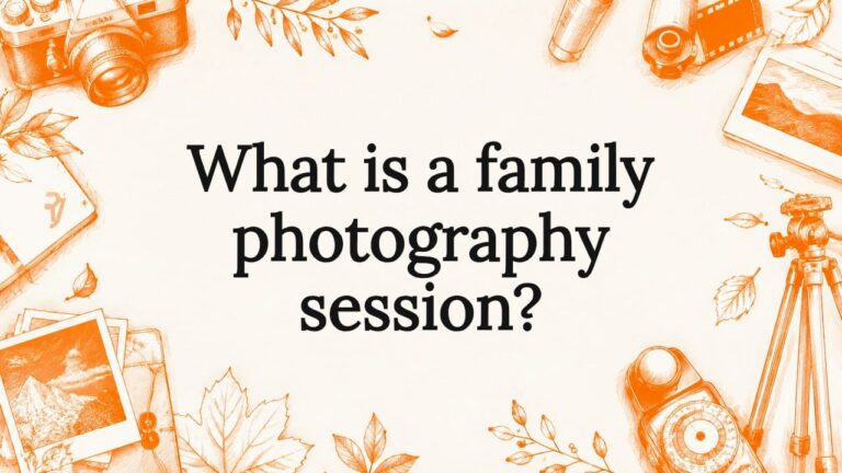 Decorative family photography title card illustration