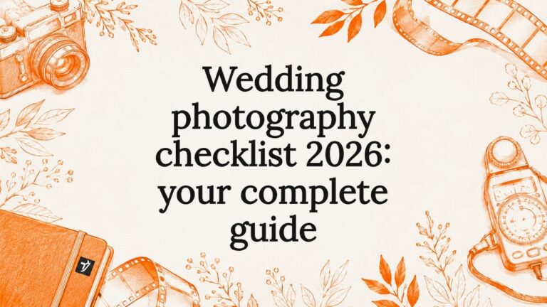 Decorative wedding photography title card illustration