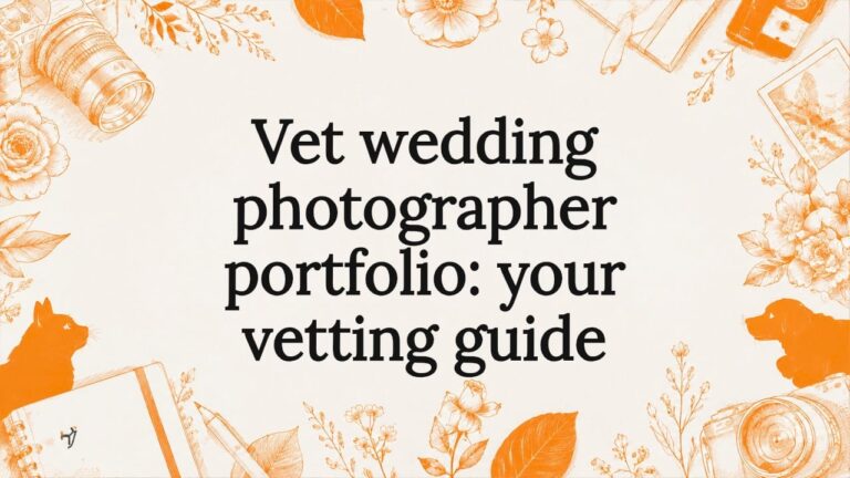 Decorative title card illustration for wedding photography article