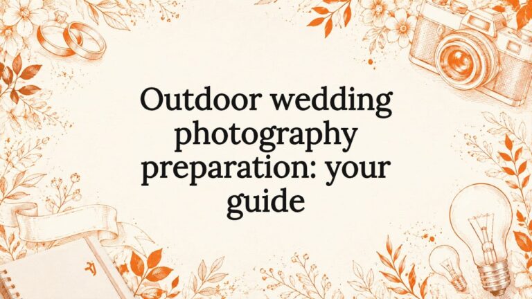 Decorative title card illustration for outdoor wedding photography