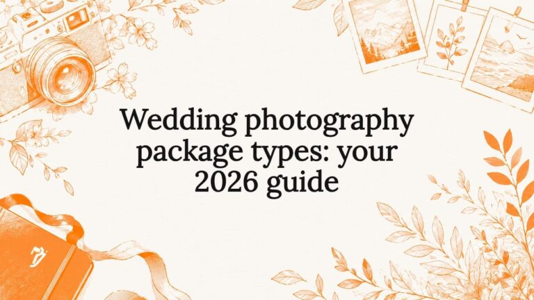 Decorative wedding photography title card illustration