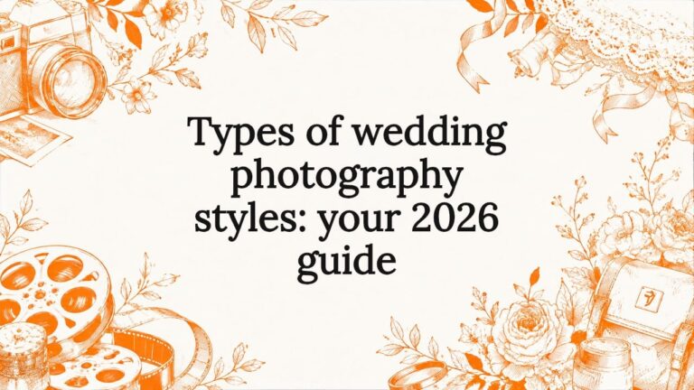 Decorative wedding photography title card illustration